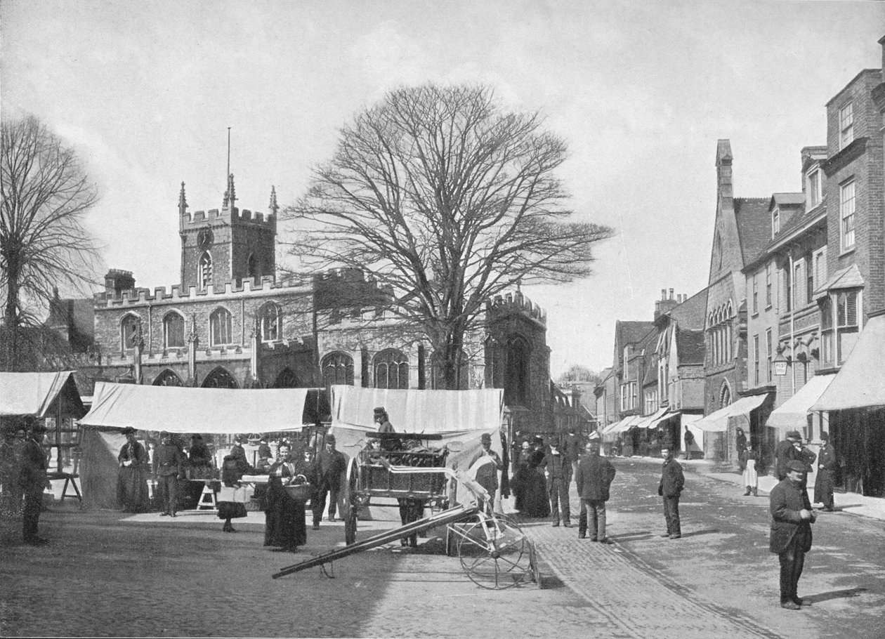 Market-Place, Huntingdon, c1896 av Poulton and Co