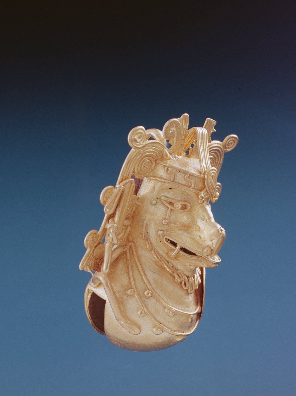 Bell, Mixtec Culture (gull) av Pre Columbian