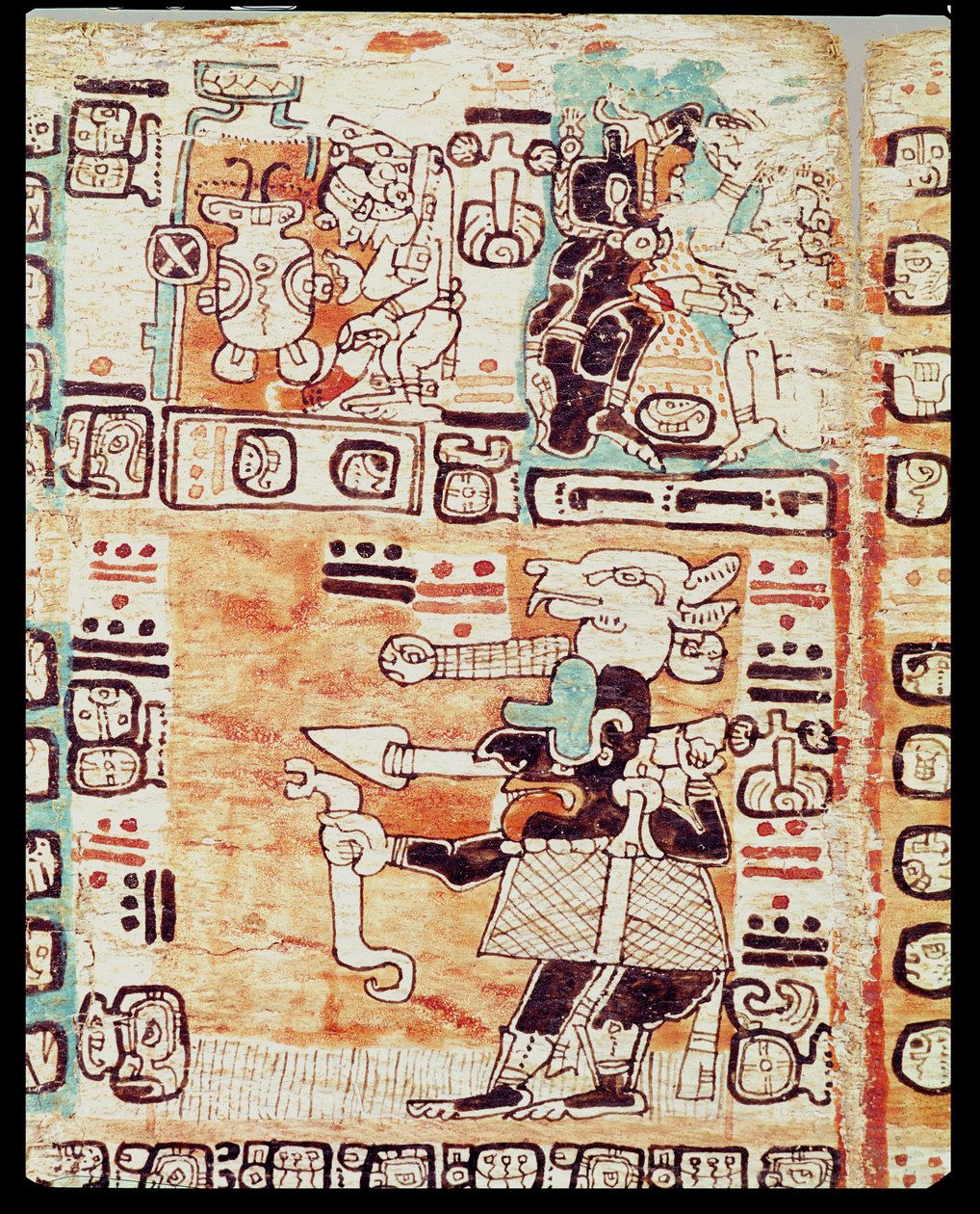 Detalj fra en Maya Codex av Pre-Columbian