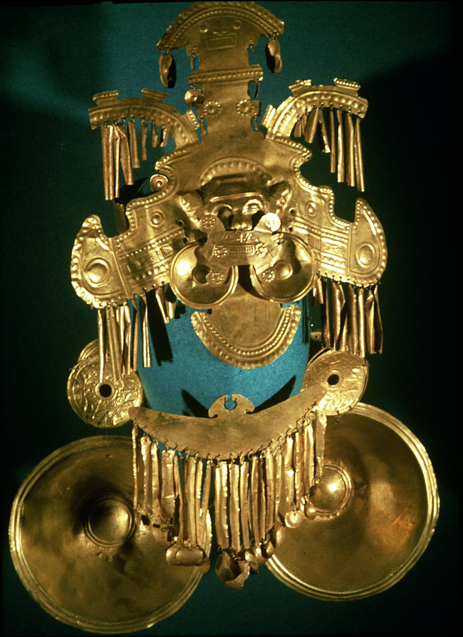 Pectoral ornament fra Calima-regionen, Colombia, ca. AD 500-1500 (gull) av Pre Columbian