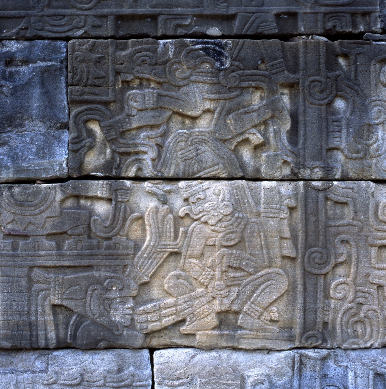 Senterrelieff, South Wall, South Ball Court, Sen klassisk periode av Pre Columbian