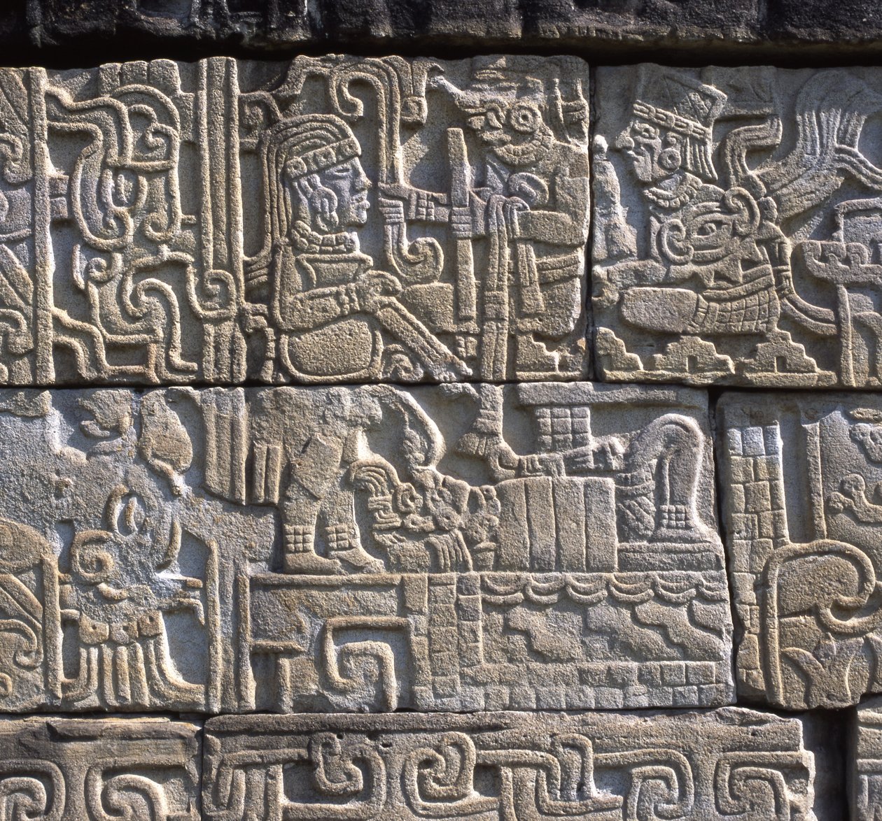 Senterrelieff, nordvegg, South Ball Court, Totonac, Sen klassisk periode av Pre Columbian