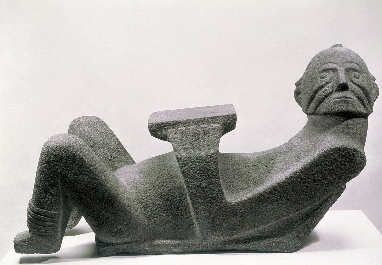 Chac mool, fra Tzintzuntzan, Michoacana, 10-1200-tallet av Pre Columbian