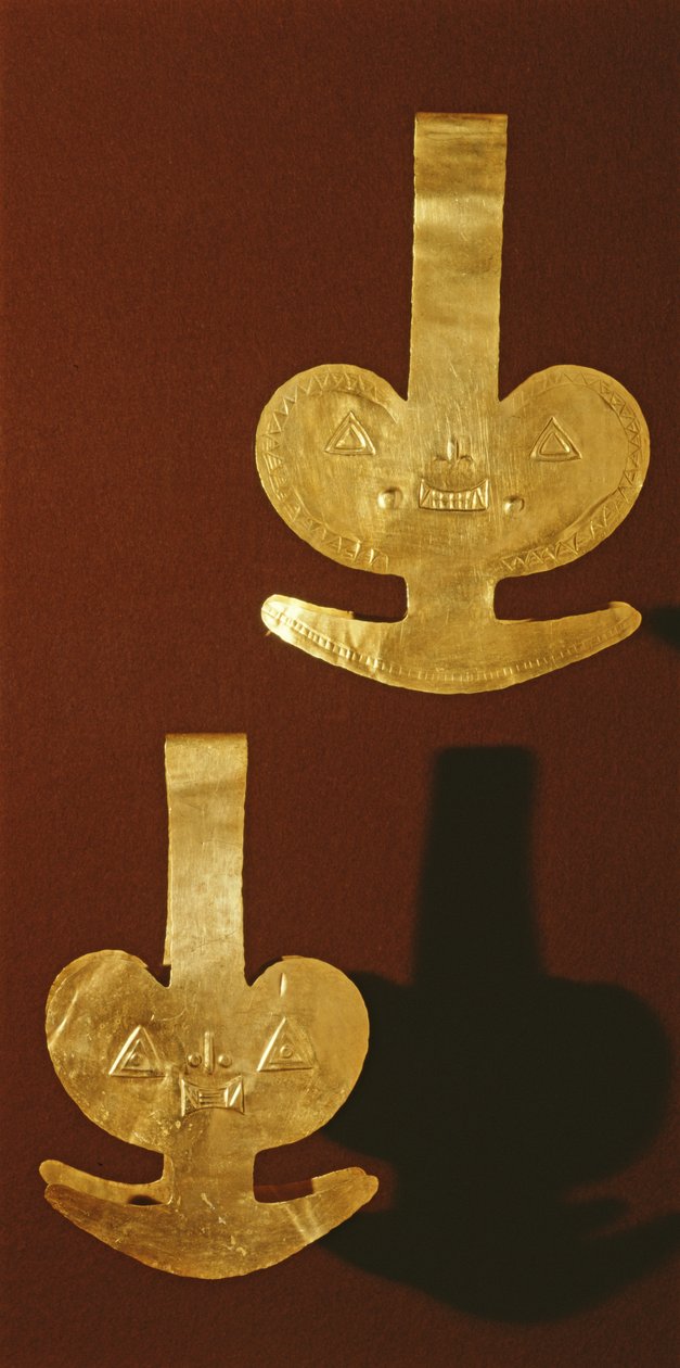 Dekorative tallerkener (gull) av Pre Columbian