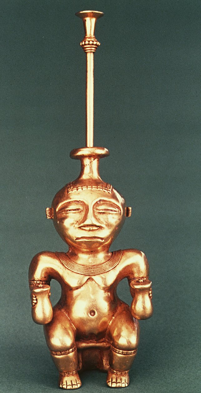 Limebeholder av støpt gull, Quimbaya av Pre Columbian