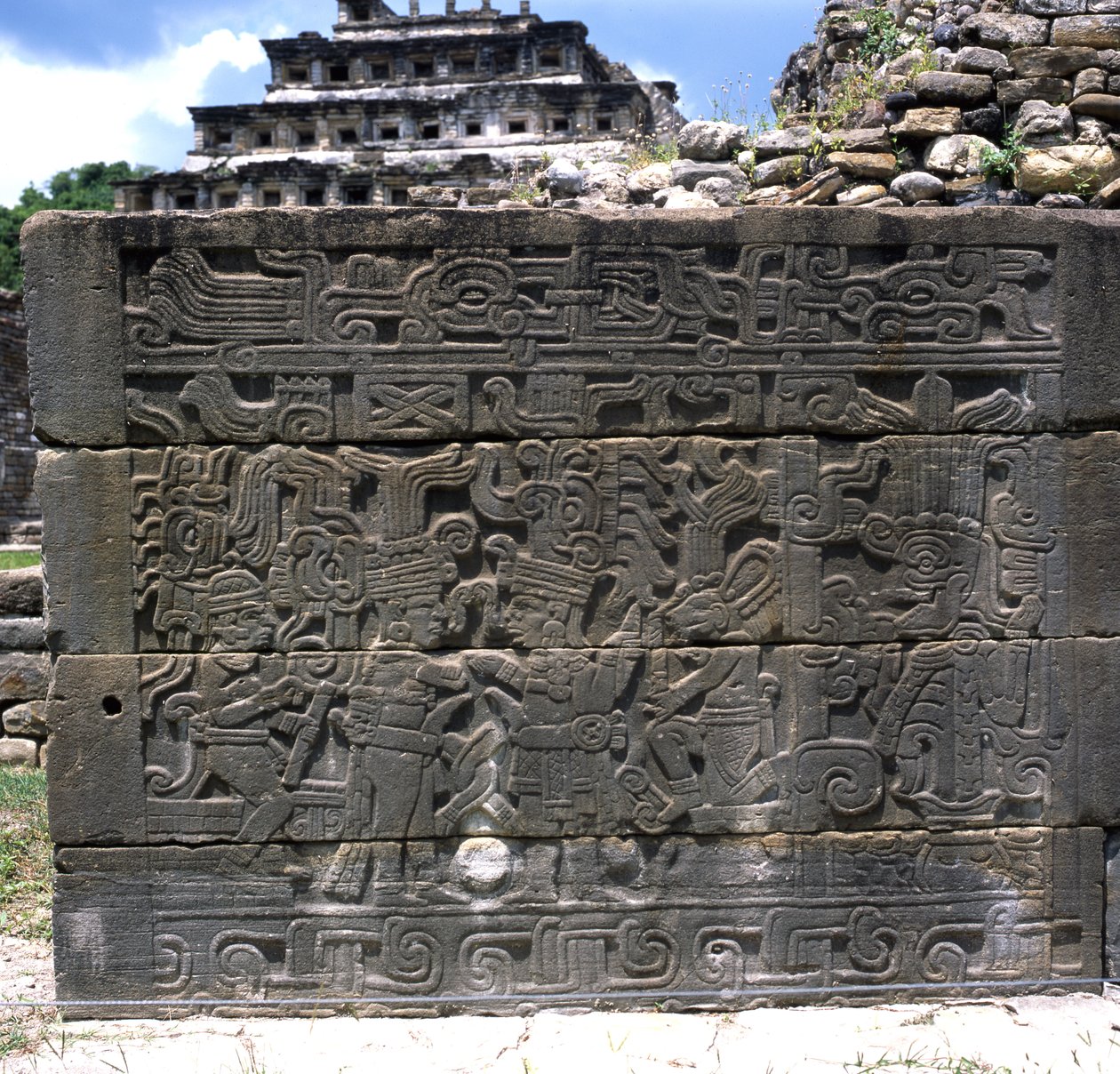 North-West Relief, Totonac, North wall, South Ball Court, Sen klassisk periode av Pre Columbian