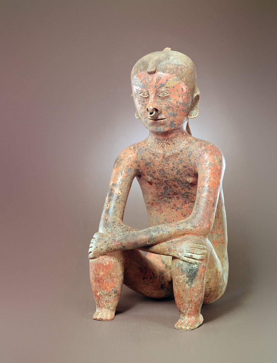 Sittende figur, Chinesco Culture, (keramikk) av Pre Columbian