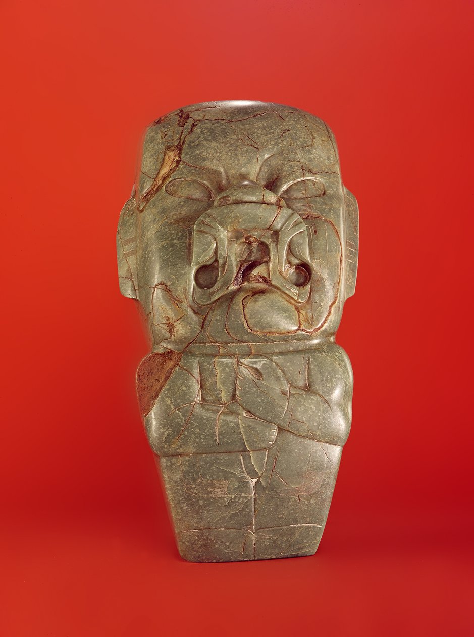 Kunz-øksen, Olmec, muligens fra Oaxaca, Mexico (jade) av Pre Columbian