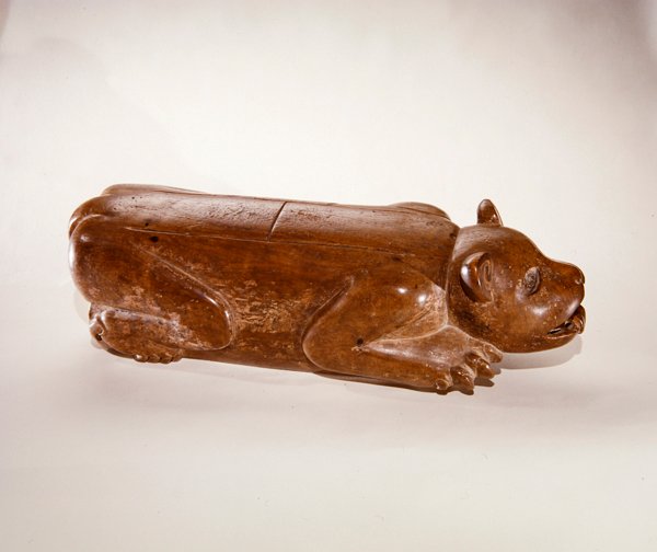 Hukende Jaguar-tromme, Aztec Culture (tre) av Pre Columbian Pre Columbian