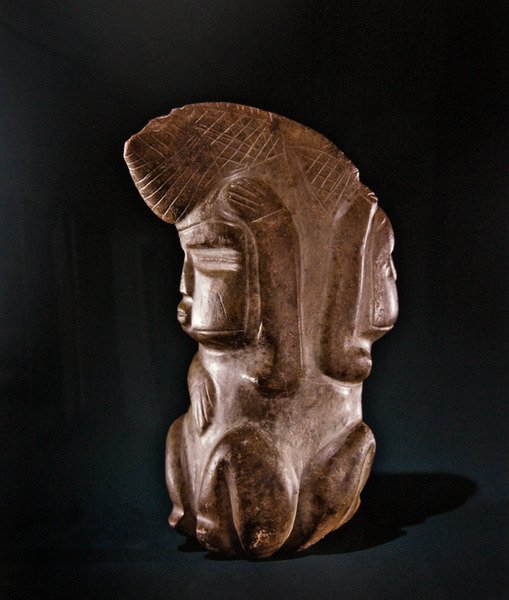 Dobbeltfigur, Mezcala Culture, Guerrero av Pre Columbian Pre Columbian