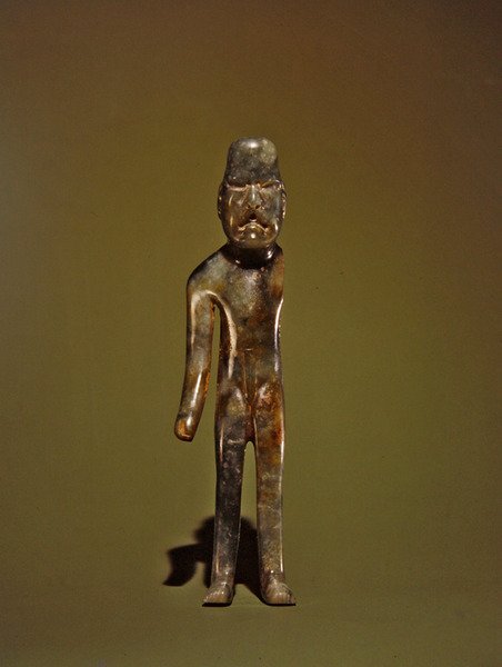 Stående mann, Olmec Culture (jade) av Pre Columbian Pre Columbian