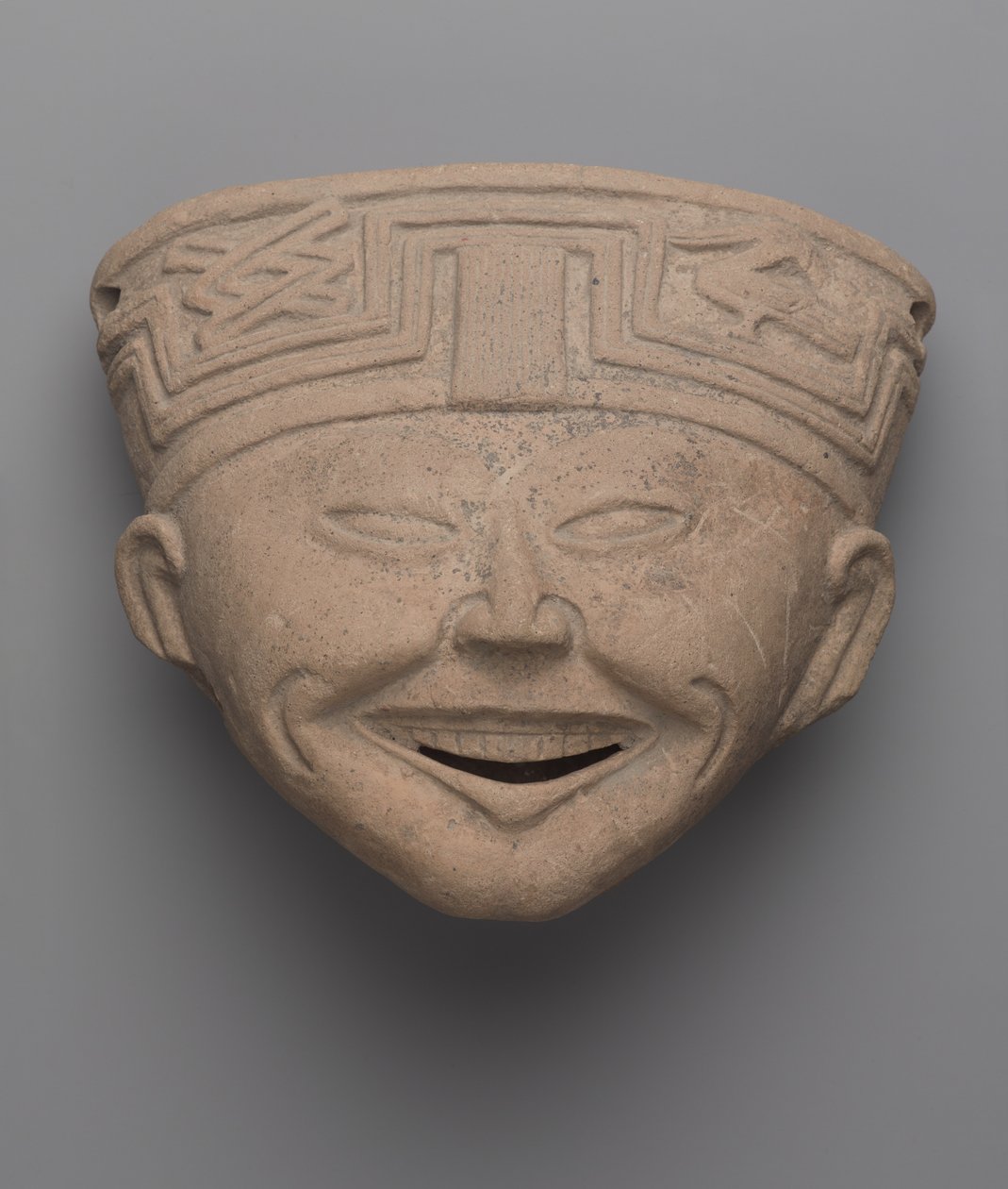 Leder for en leende mann, Totonac (keramikk) av Pre Columbian