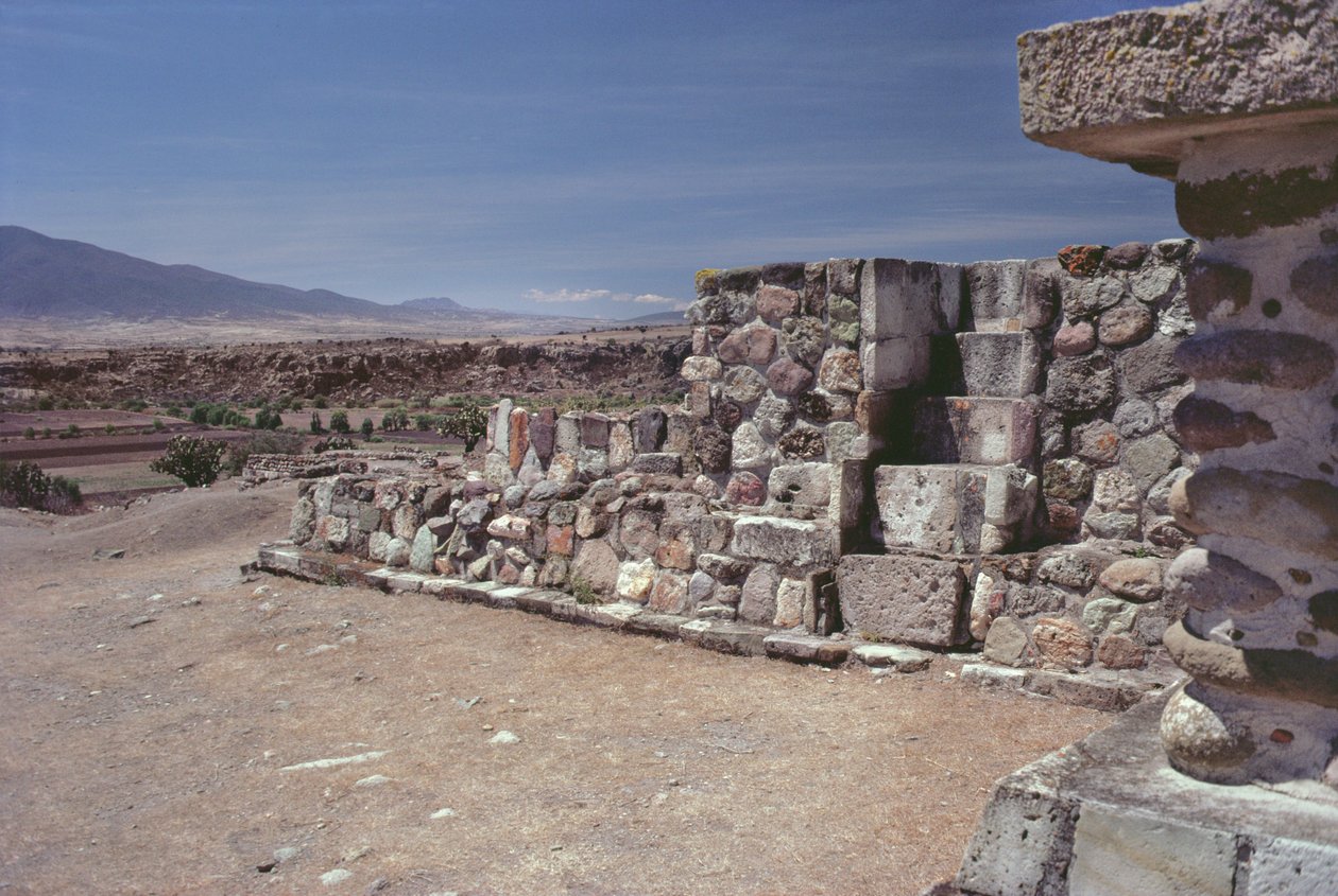 En trapp satt i en vegg, sen post-klassisk periode av Pre Columbian