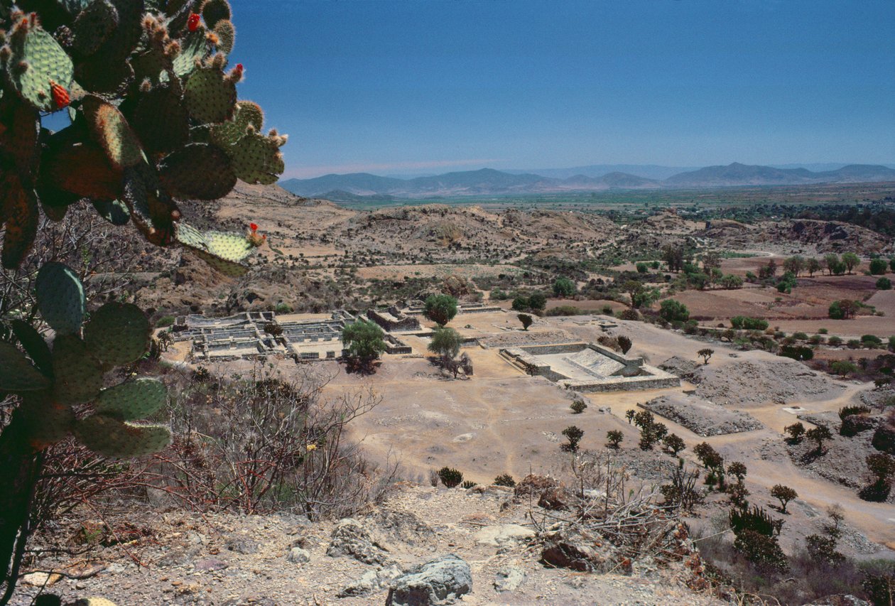 Luftfoto av byen, sen post-klassisk periode av Pre Columbian