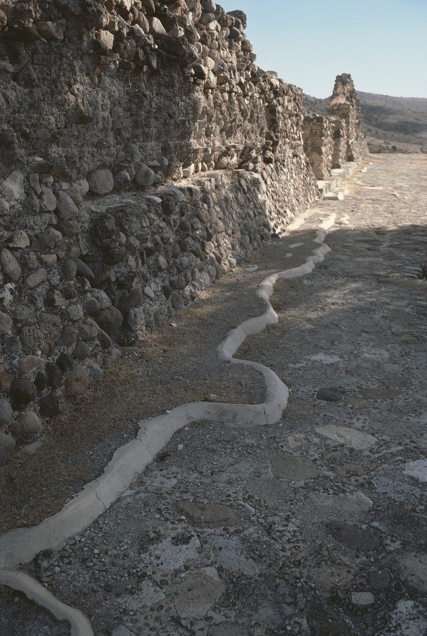 Rester av bymurene, sen post-klassisk periode av Pre Columbian