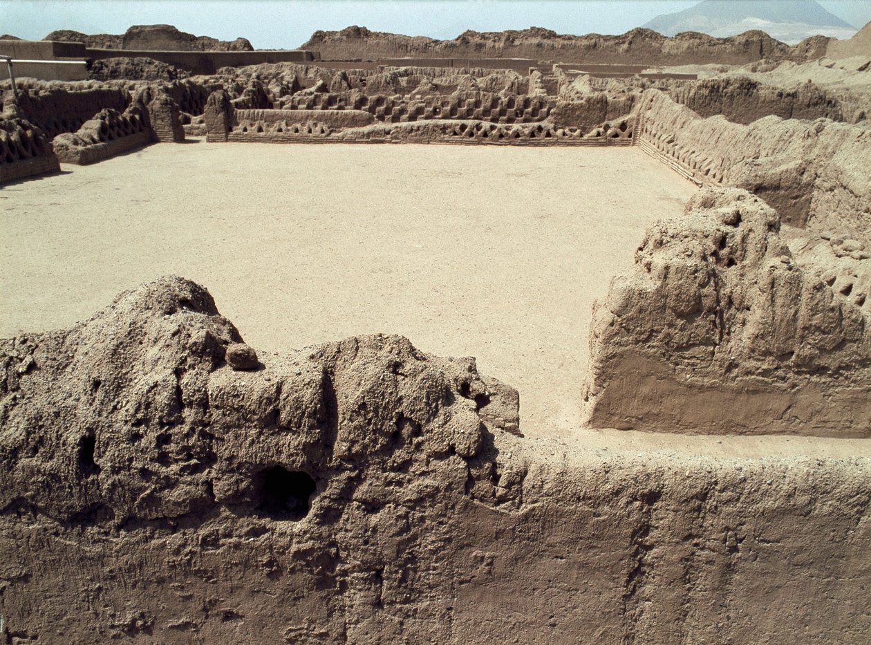 Chimu-kultur: utsikt over den før-columbianske byen Chanchan, 850-1470 e.Kr av Pre Columbian Pre Columbian