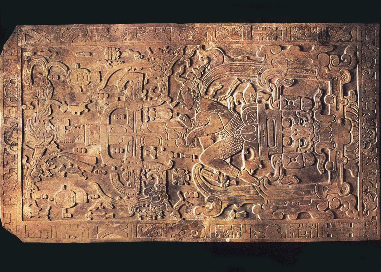 Graven til kong Pakal fra Temple of the Inscriptions, Palenque, 615-683 av Pre Columbian art