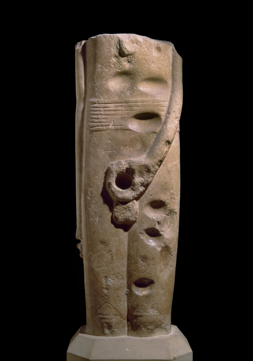 Skulptur av guden Min, Hierakonpolis, muligens ca. 4000 f.Kr. (sandstein) av Predynastic Period Egyptian