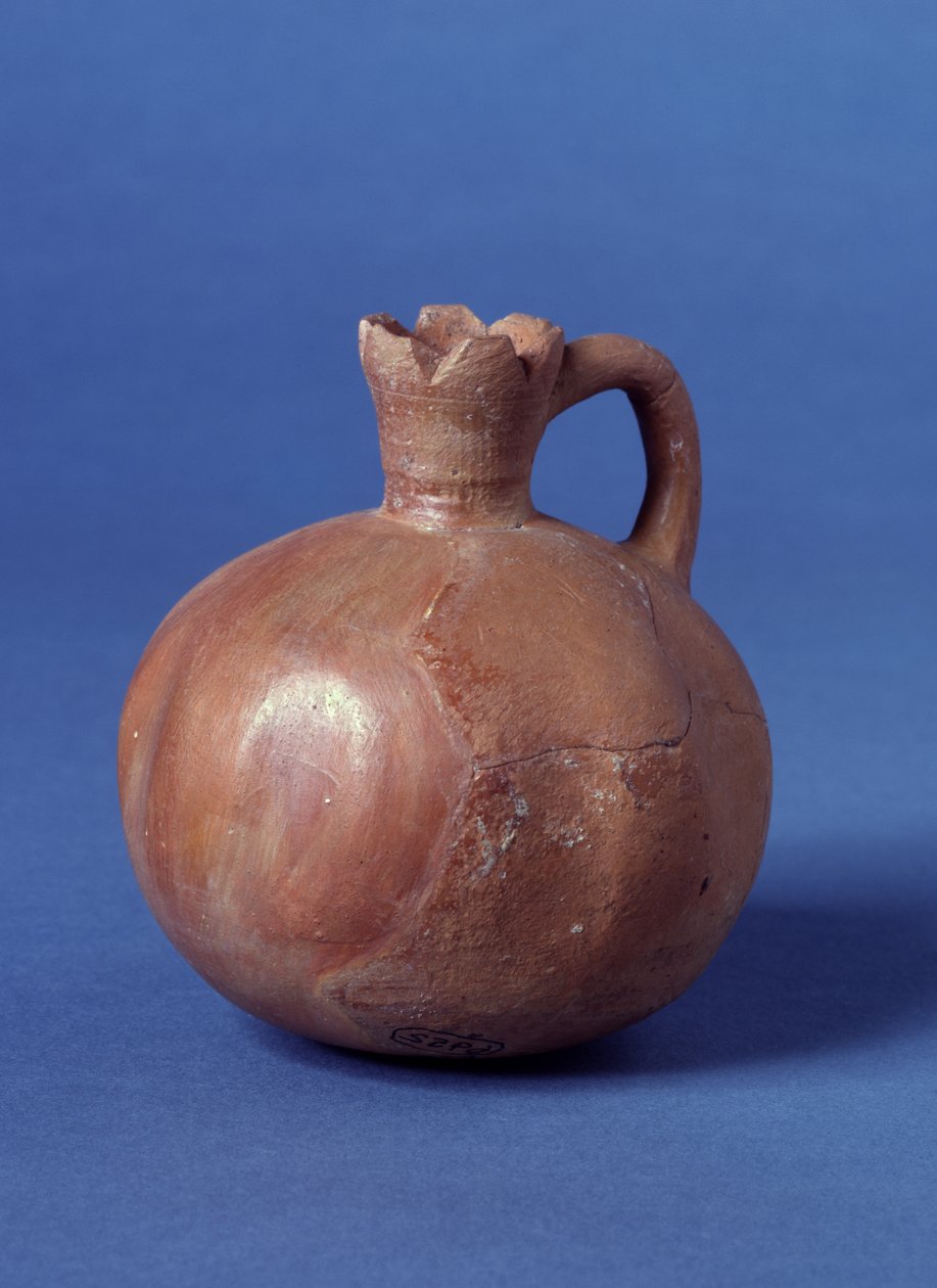 Polert forhistorisk juglet i form av et granateple, Jerusalem (keramikk) av Prehistoric