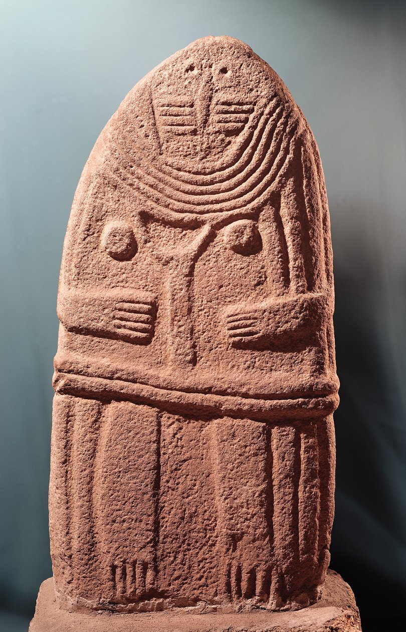 Menhir-statue nr. 4, fra Saint-Sernins-sur-Rance, 6000-3500 f.Kr. (sandstein) av Prehistoric