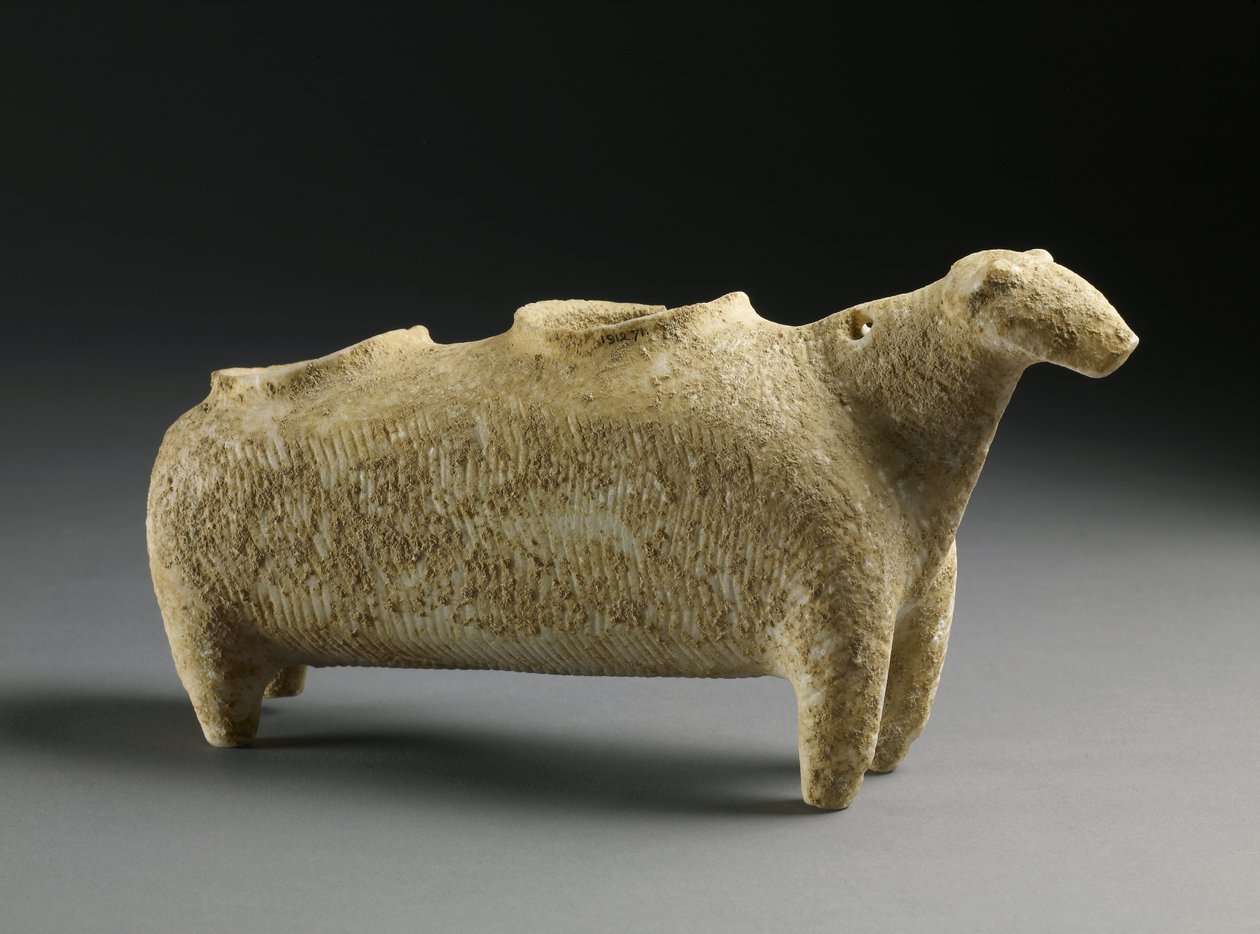 Vase i form av en sau, tidlig kykladisk, ca. 2500 f.Kr. (lertøy) av Prehistoric