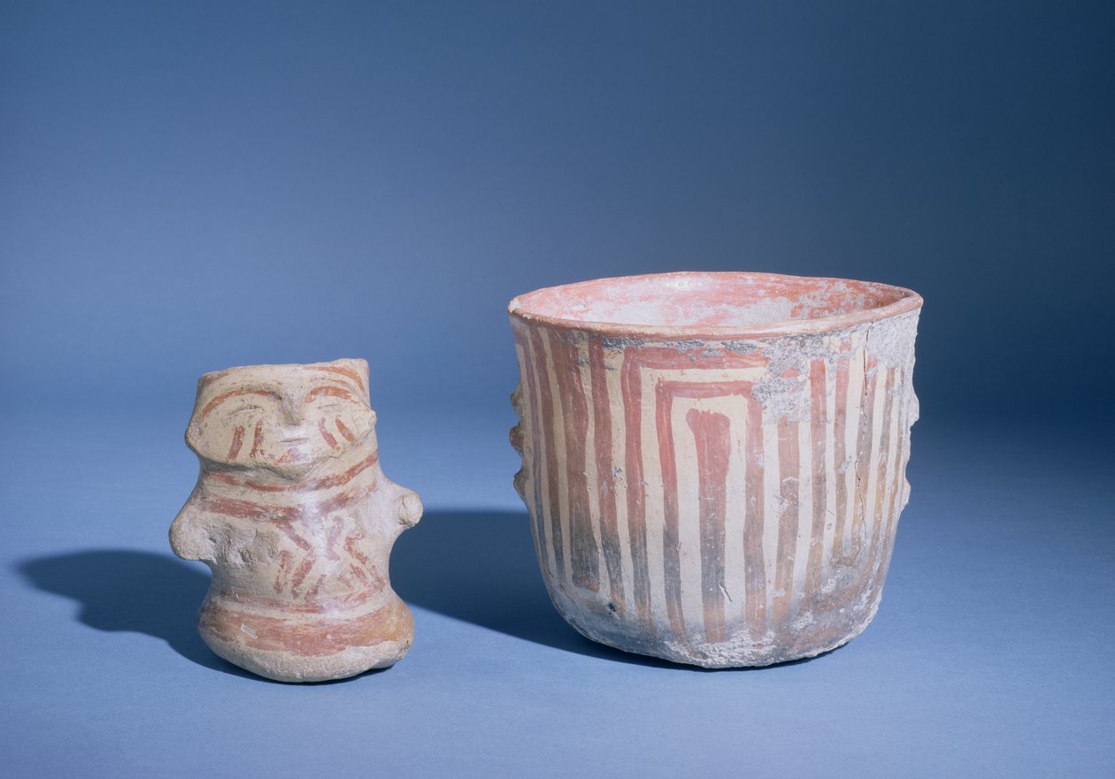 Fartøy fra Hacilar, Tyrkia, ca. 5500-00 f.Kr. (malt keramikk) av Prehistoric