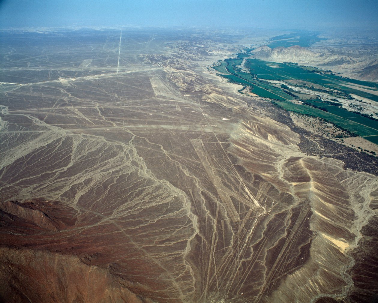 Luftfoto av Nazca-linjer som representerer en fuglefigur (fotografi av Prehistoric Prehistoric