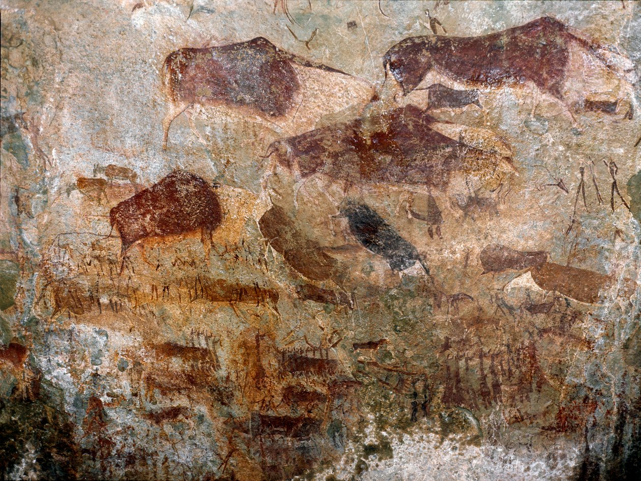 Hulemalerier laget av san-folk, tredje årtusen f.Kr av Prehistoric Prehistoric