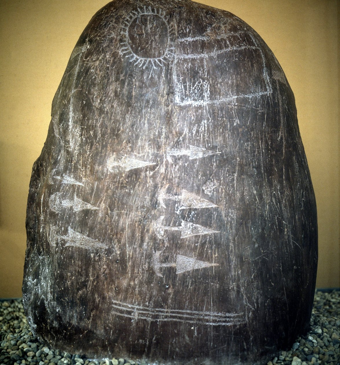 Sivilisasjonen av Camunni. Bagnolo stele type 1 a av Prehistoric Prehistoric