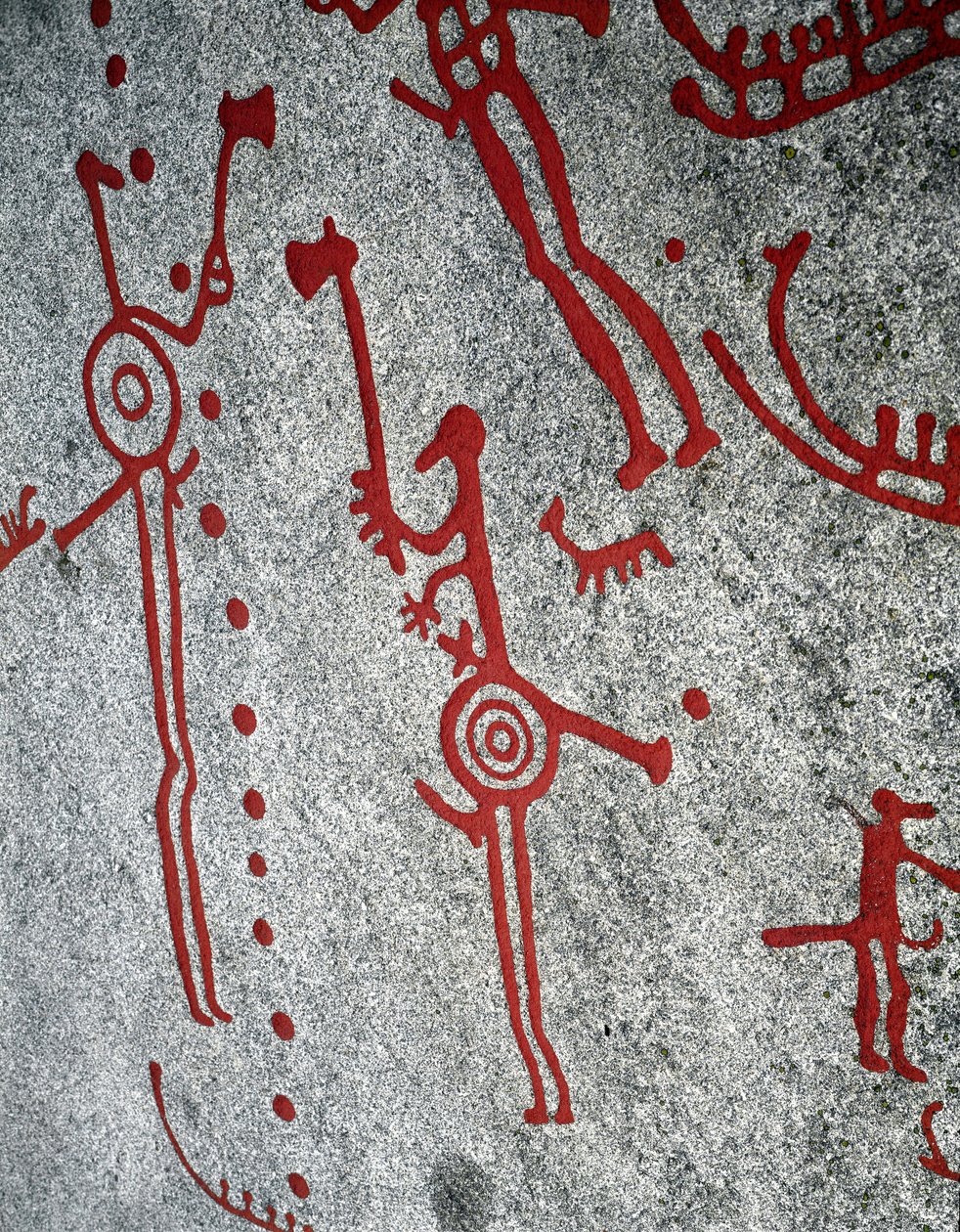 Nordisk bronsealder: jegere, helleristninger i Tanum, Sverige av Prehistoric Prehistoric