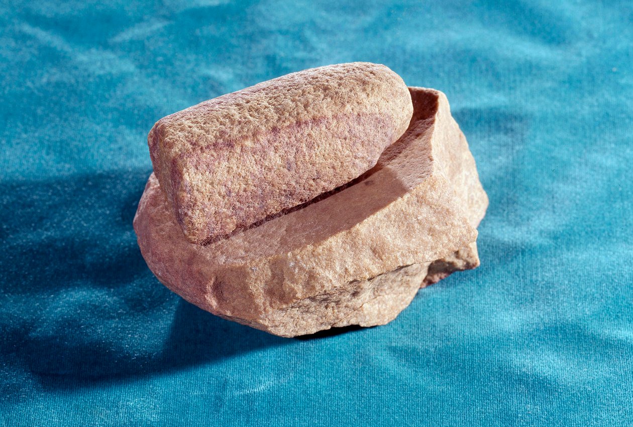 Prehistoire: slipestein for saltsliping. Saint Germain en Laye, Museum of National Archaeology av Prehistoric Prehistoric