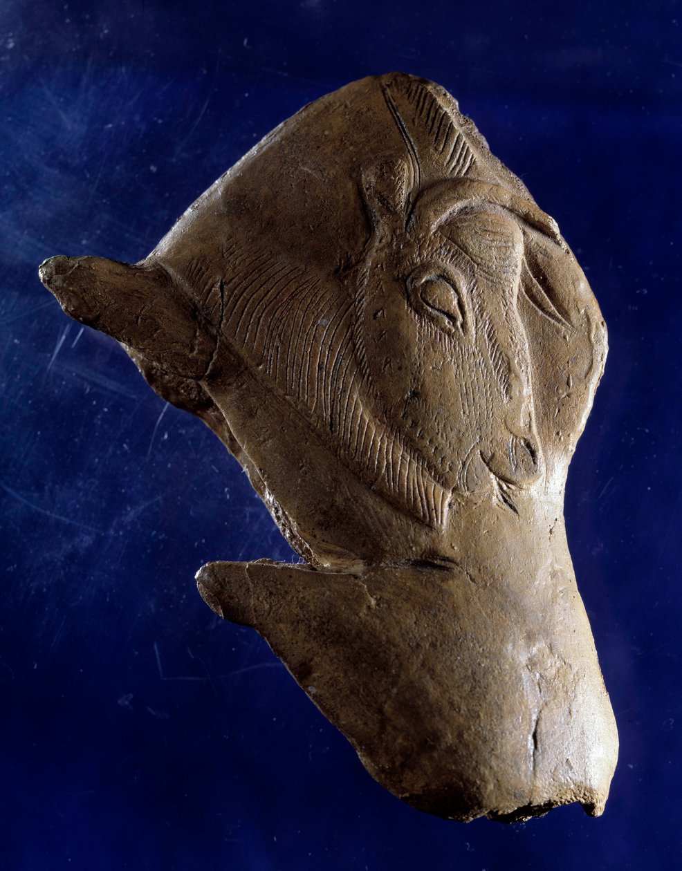 Forhistorisk kunst (Upper Magdalenian): "" Bison reiser seg"" Skulptur i reintre fra ly av Madeleine i Dordogne. 11000 f.Kr. Søn 0,10 m. Saint Germain en Laye, Nasjonalmuseet for arkeologi av Prehistoric Prehistoric