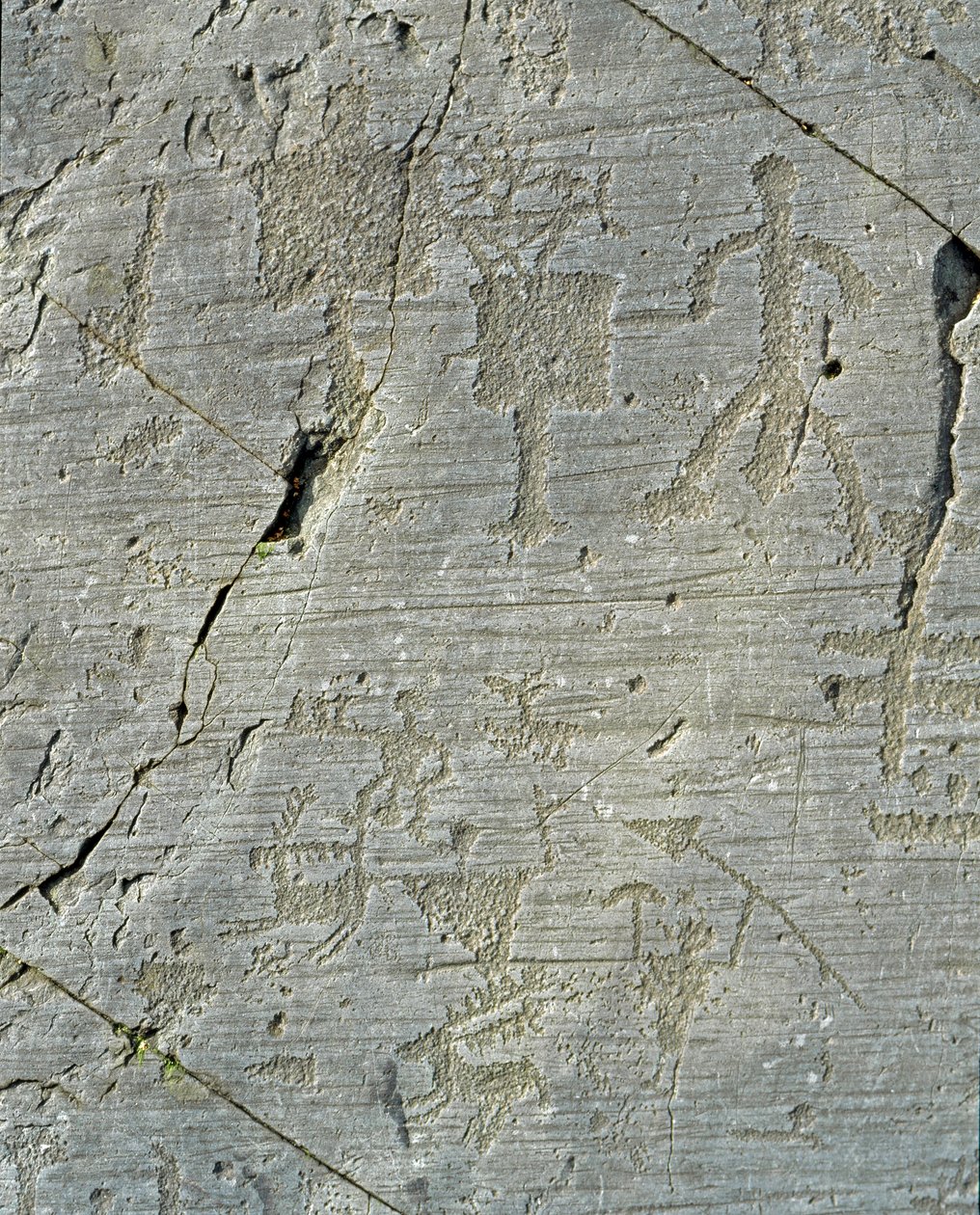 Periode mellom yngre steinalder og bronsealder. Sjef for Ponte, nasjonalpark av Rupestri-snittene i Naquane, Valcamonica, Val Camonica, av Prehistoric Prehistoric