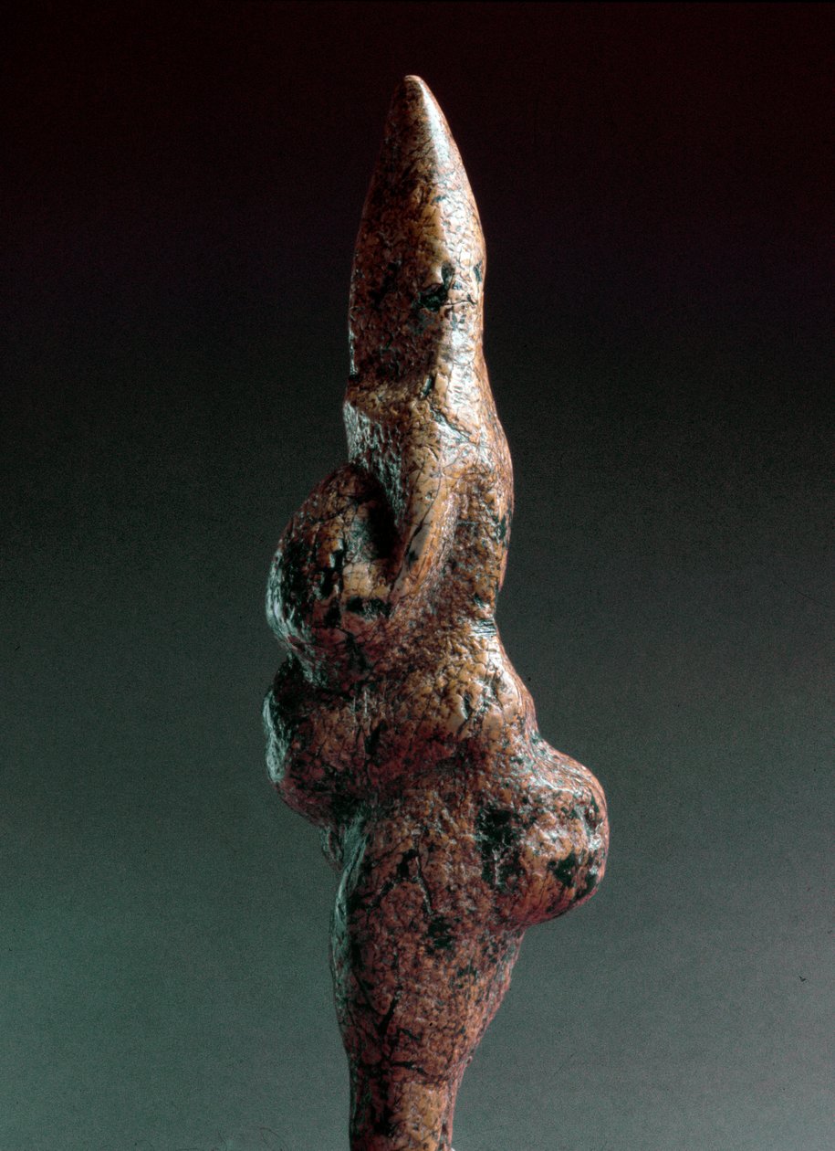 Forhistorie: Venus de Savignano, antropomorf litisk skulptur funnet i 1925 i Savignano sul Panaro. Øvre paleolitikum, steinalder Høyde: 22 cm. Luigi Pigorini nasjonalmuseum for forhistorie og etnografi (museet for forhistorie og etnografi), Roma, Italia. av Prehistoric Prehistoric