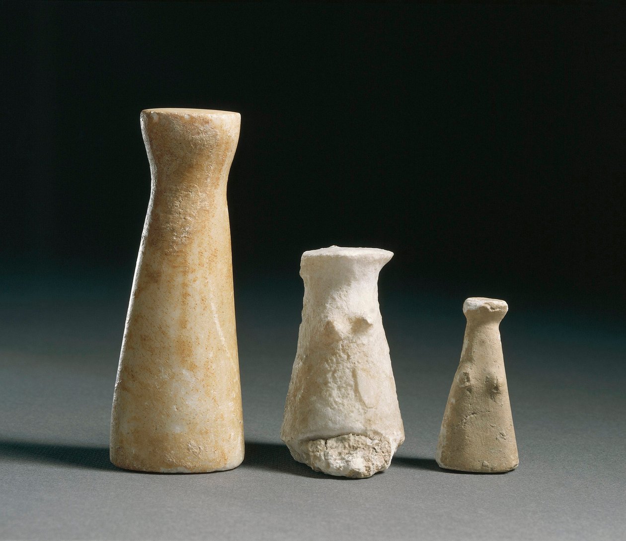 Forhistorie: kvinnelige idoler fra stedet Los Millares (Almeria). Spania Madrid, Nasjonalt arkeologisk museum av Prehistoric Prehistoric
