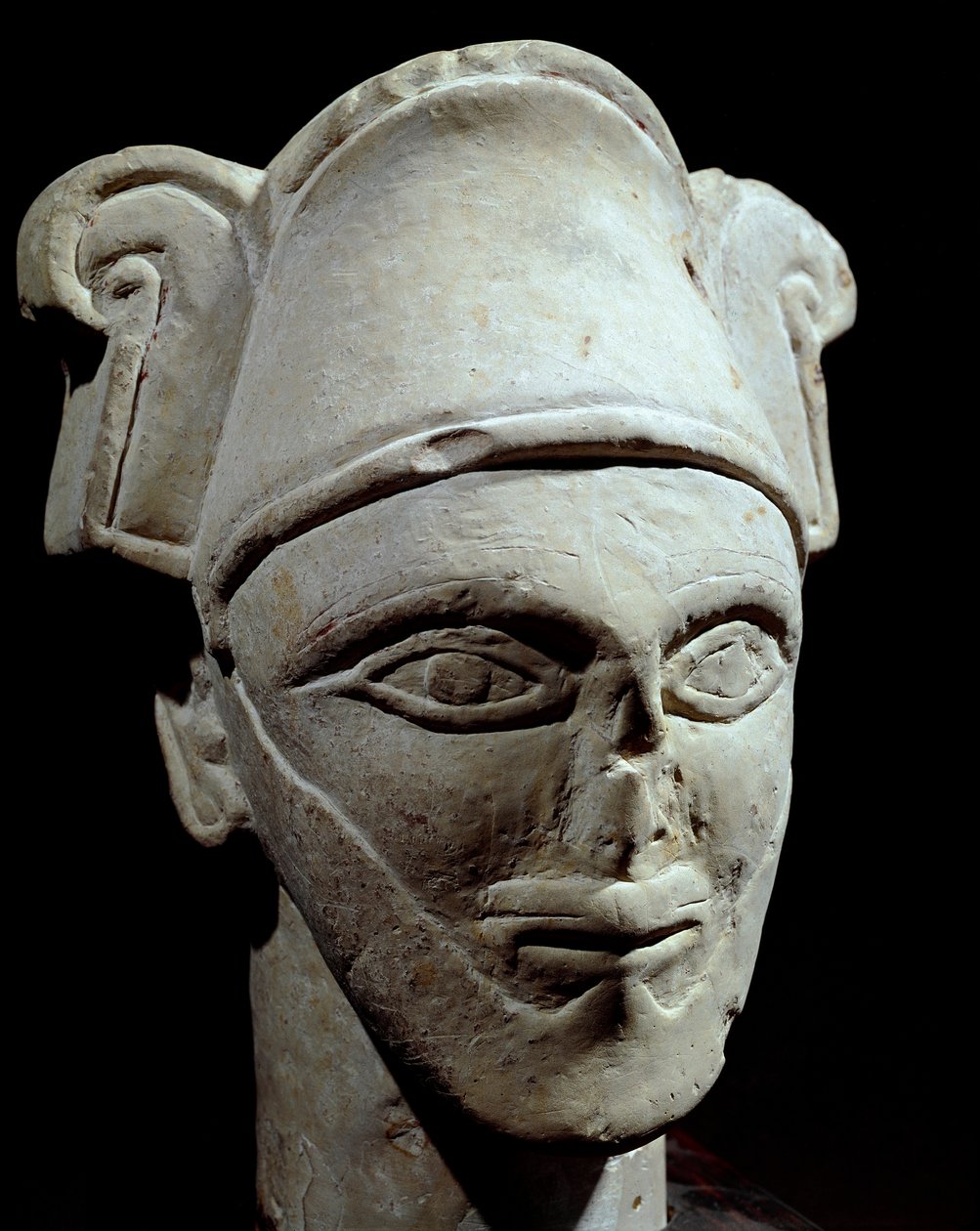 Forhistorie: leder for kokk semite i stein. egyptiske og beduinske påvirkninger. Jernalder. Amman. Nasjonalmuseet, Jordan av Prehistoric Prehistoric