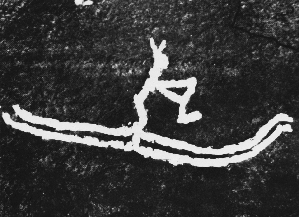 Den eldste plastrepresentasjonen av ski: bergstikk ved Rodeo Joetta i Nord-Norge, oppdaget av Gostrom Cjessing i 1933 og datert ca 4000 f.Kr. av Prehistoric Prehistoric