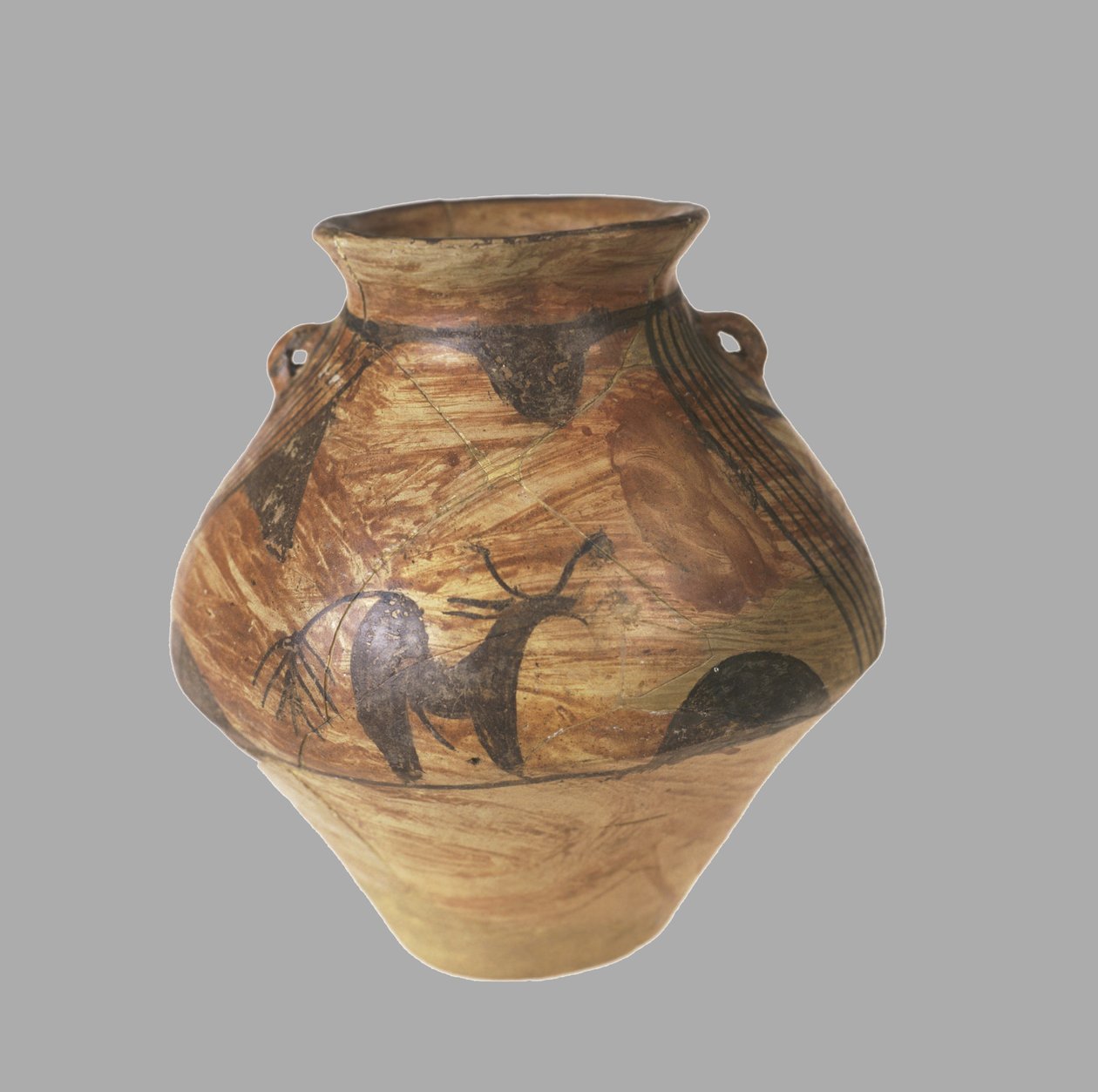 Amfora med zoomorfisk maleri, 3800-3600 f.Kr av Prehistoric Russian Culture