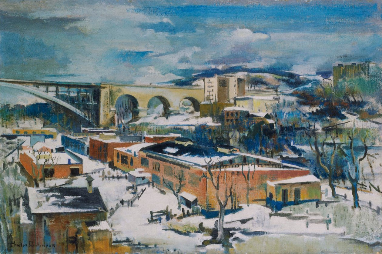 Vinter, Harlem River av William Preston Dickinson