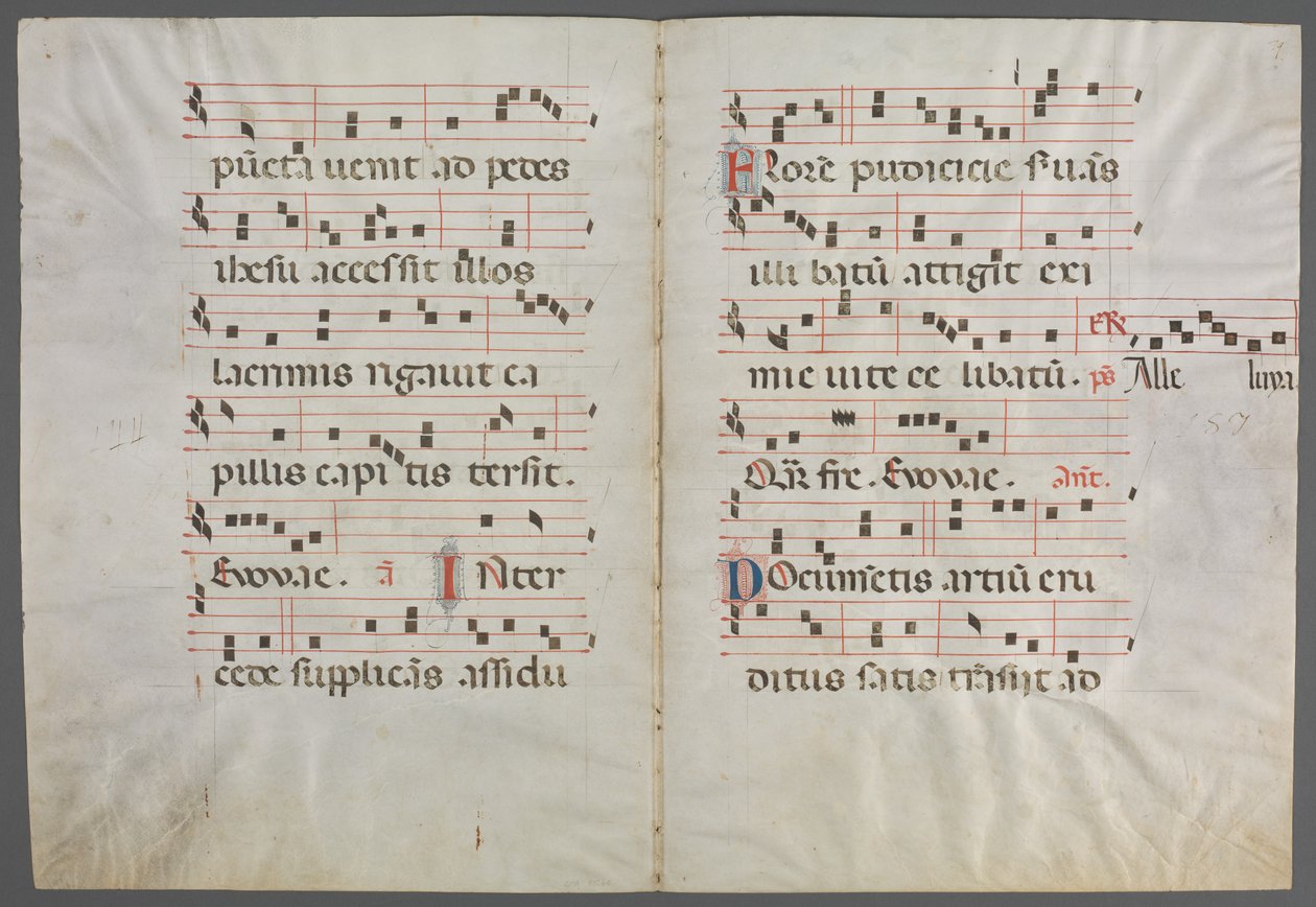 Bifolium from an Antiphonary: Music, ca. 1320-1340. av Primo Miniatore di San Domenico