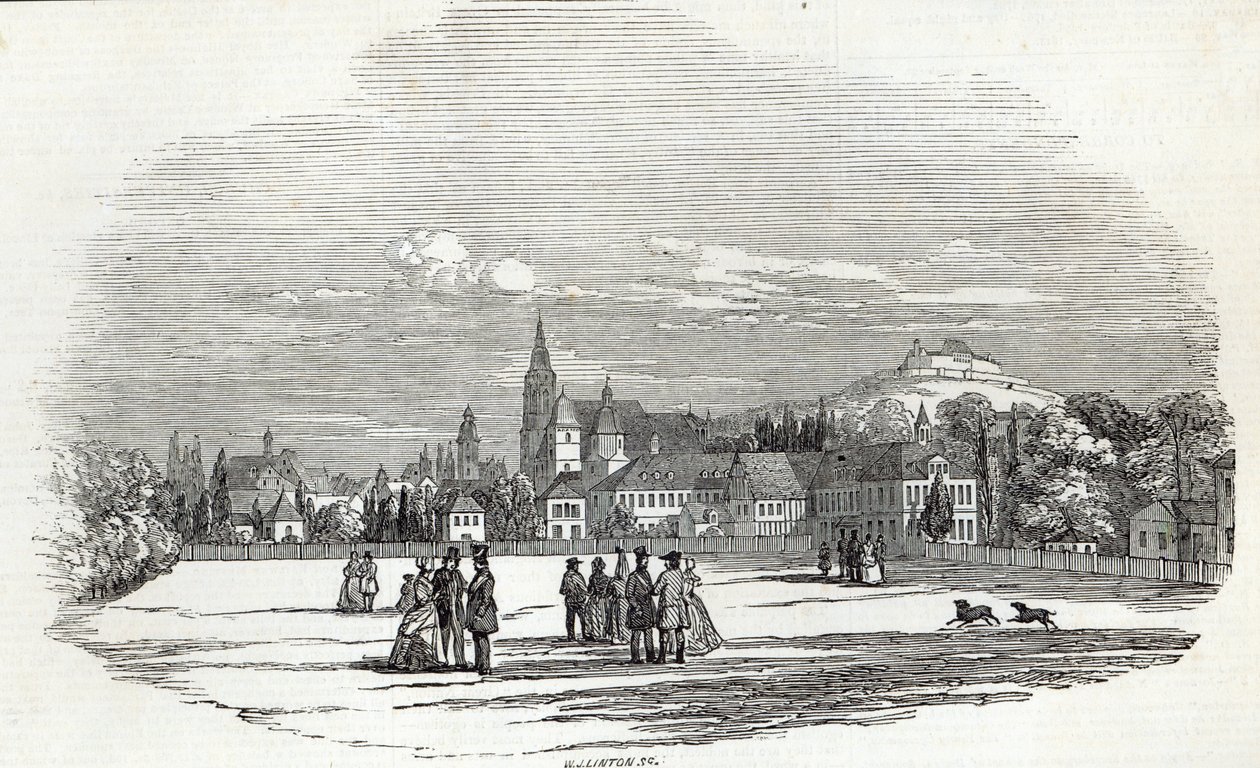 Coburg, gravert av W.J. Linton, fra 