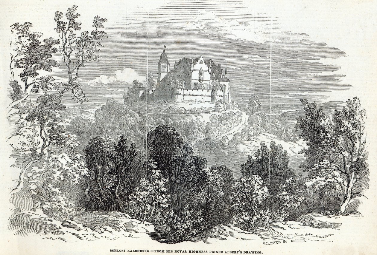 Schloss Kalenberg, gravert av W.J. Linton, fra 