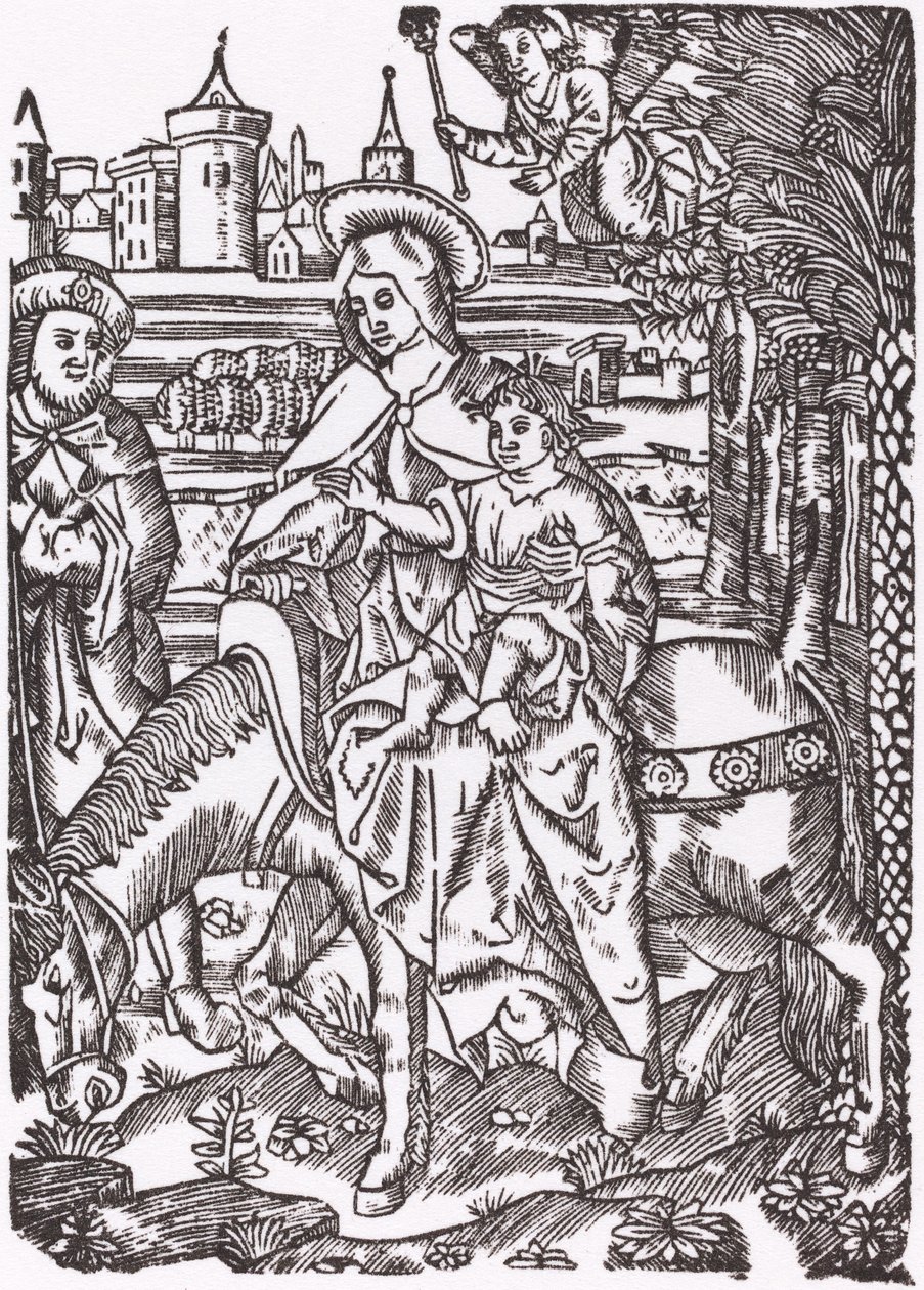 Flyturen til Egypt av Probably French 16th Century