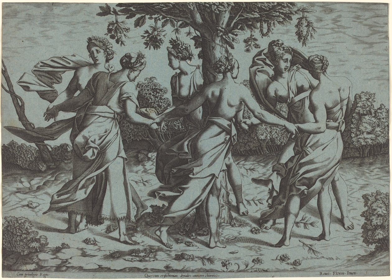 Dryadenes dans av Probably French 16th Century after Pierre Milan after Rosso Fiorentino