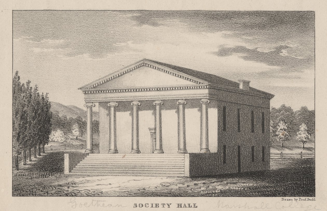 Goethean Society Hall, Marshall College, Mercersberg, PA, 1830 av Prof. Budd