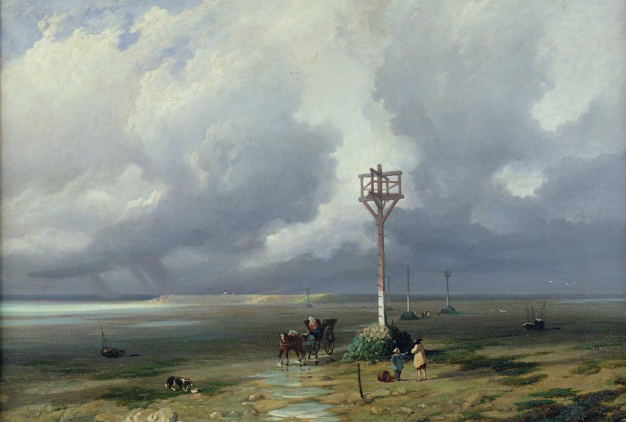 Passage du Gois ved Noirmoutier, 1859 av Prosper Barbot