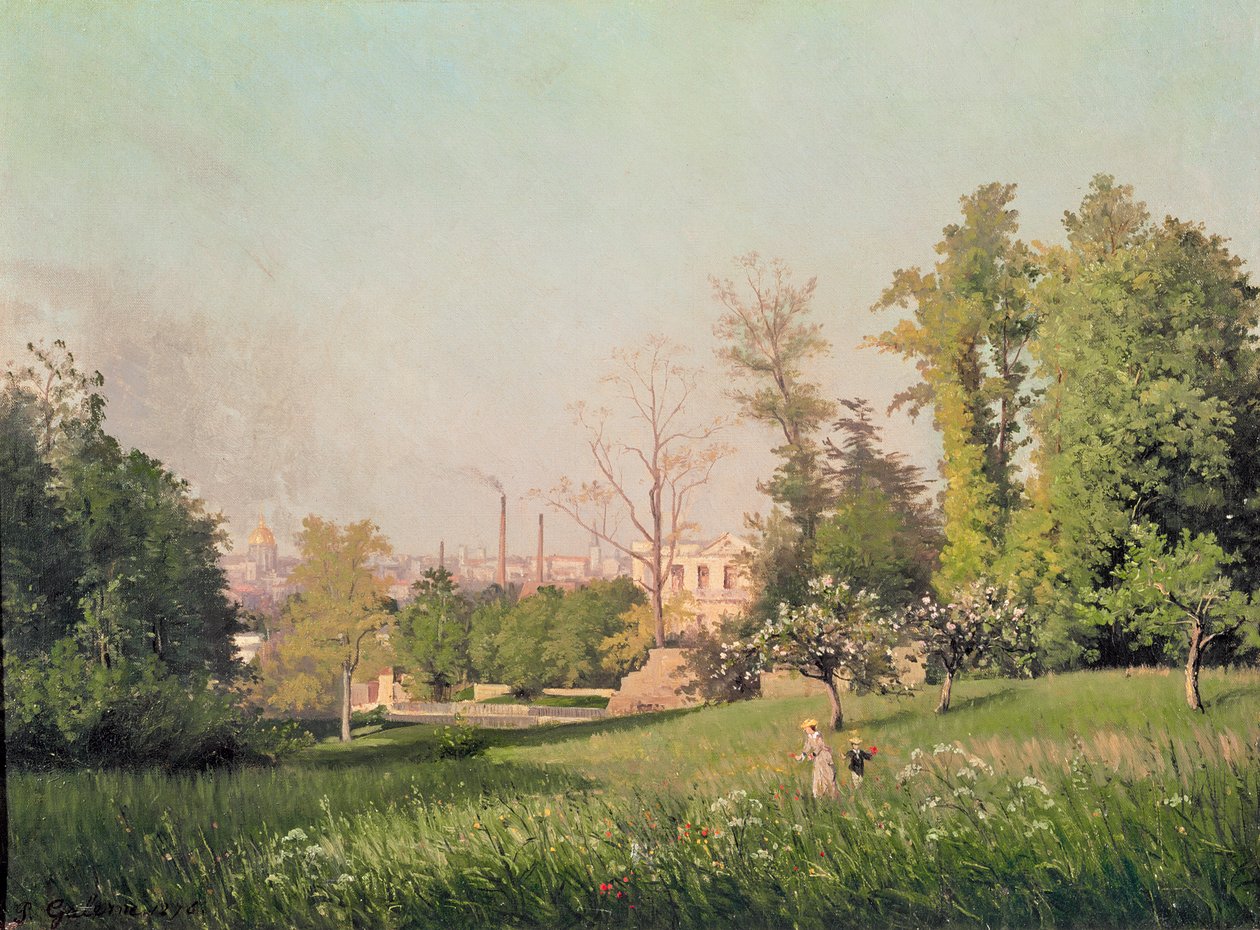 I parken ved Issy-les-Moulineaux, 1876 av Prosper Galerne