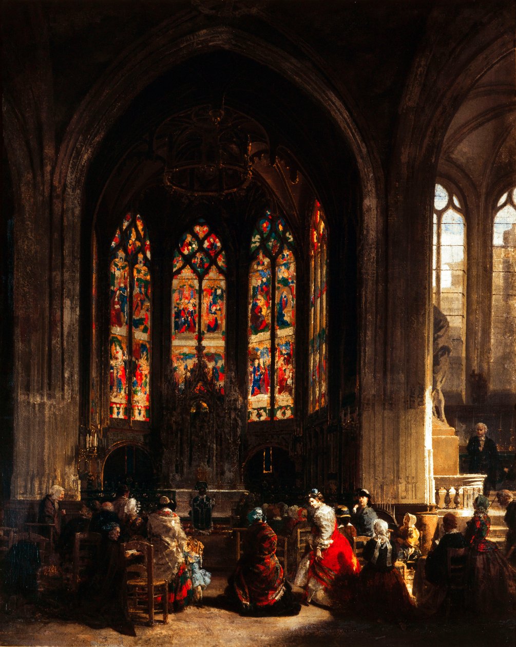 Jomfrukapellet ved Eglise Saint Gervais, Paris, ca. 1856 av Prosper Lafaye or Lafait