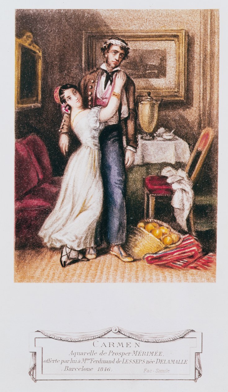 Carmen og Don Jose, 1846 av Prosper Merimee