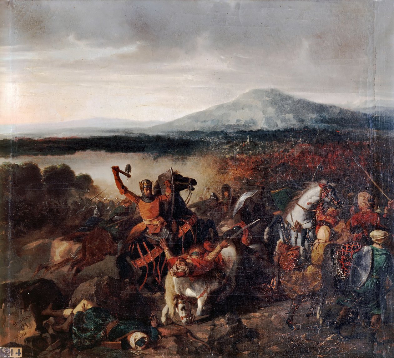 Roger I av Sicilia i slaget ved Cerami i 1061 av Prosper Lafaye or Lafait